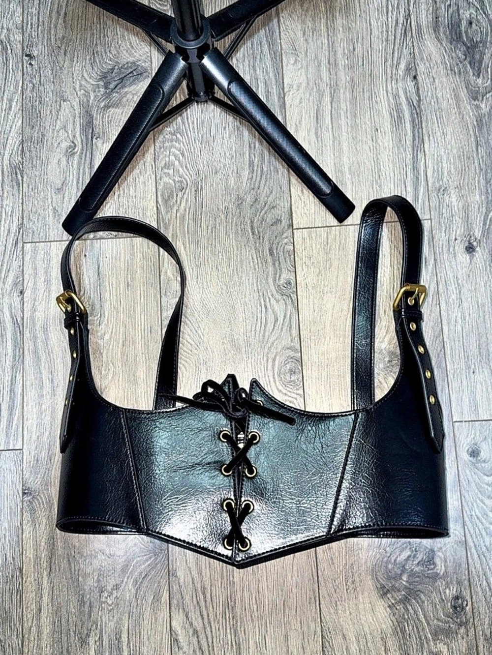 Killstar Phantoms Embrace Harness Black Leather Harness Belt NWT